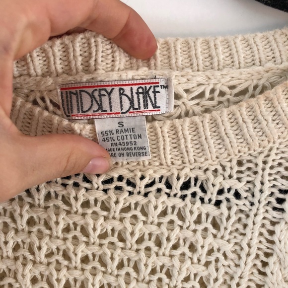 Vintage cotton knit fisherman sweater - Picture 3 of 3